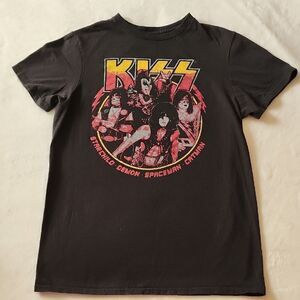Kiss Black With Graphic Band Tee Size Small